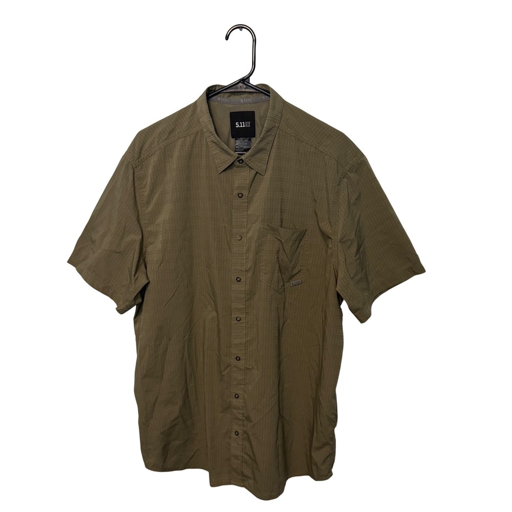 5.11 Tactical Aerial Shirt Mens XL Green Vent-Tac Snap Lightweight Performance